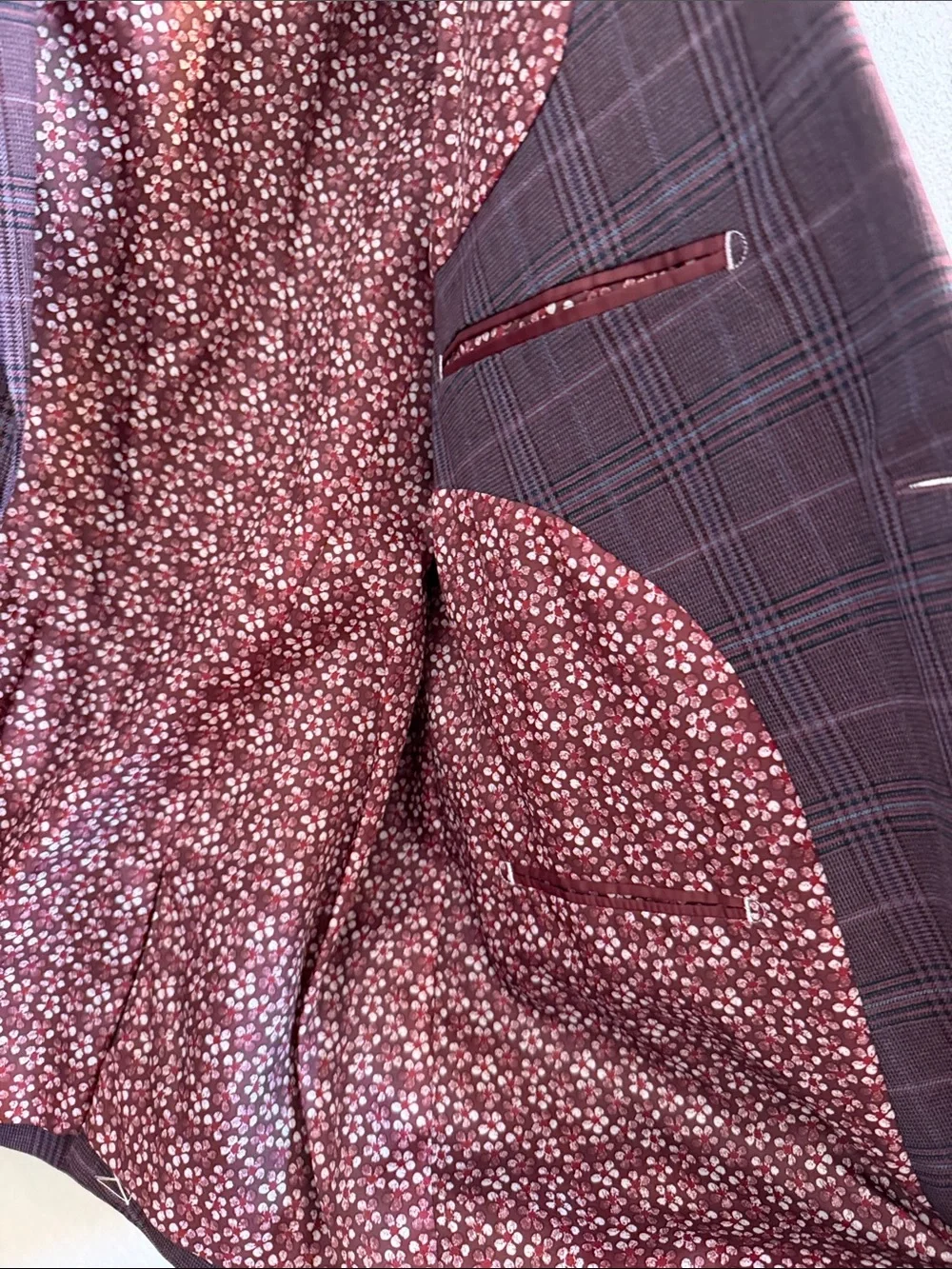 Nick Graham Mens Broadway Slim Fit Sport Coat NWT Color Wine